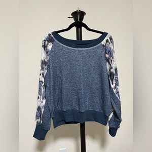 Large Neely Blue Top with Tie Dye Detail
